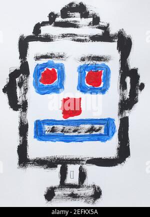 Peinture d'art amateur de robot Banque D'Images