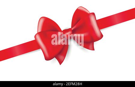 Grand noeud rouge de vacances sur fond blanc, illustration vectorielle réaliste Illustration de Vecteur