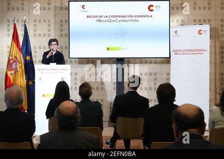 Madrid, Espagne. 17 février 2021. Le roi Felipe et la reine Letizia au cours de la présentation de la bourse Cooperacion Española à Madrid le mercredi 17 février 202 crédit: CORDO PRESS/Alay Live News Banque D'Images