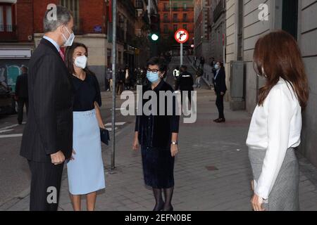 Madrid, Espagne. 17 février 2021. Le roi Felipe et la reine Letizia au cours de la présentation de la bourse Cooperacion Española à Madrid le mercredi 17 février 202 crédit: CORDO PRESS/Alay Live News Banque D'Images