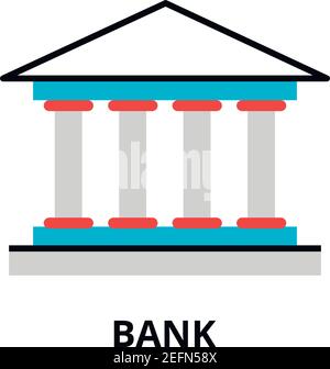 Illustration vectorielle de conception de ligne moderne et modifiable, icône de banque, pour la conception graphique et Web Illustration de Vecteur