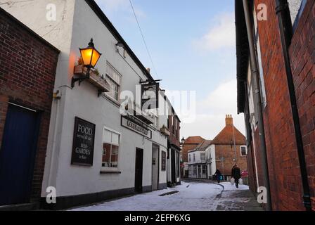 Goodbarns Yard pub et restaurant en bas de Wormgate, fermé pendant Covid 19 confinement à Boston Lincolnshire. Banque D'Images