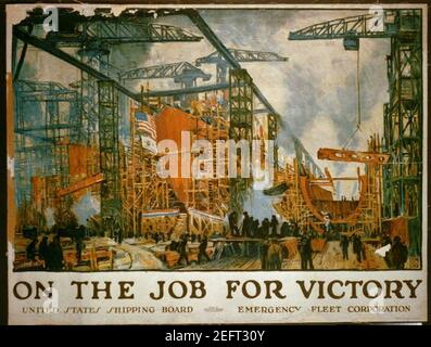 Sur le travail pour la victoire United States Shipping Board, Emergency Fleet Corporation - - Jonas lie ; The W.F. Powers Co. Litho., (N.Y.) Banque D'Images