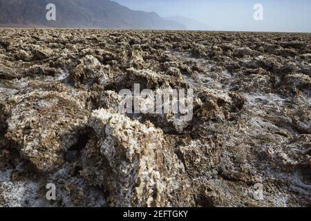 Dépôts de sel dans un désert, le parcours de golf de Devils, le désert de Mojave, le parc national de la Vallée de la mort, Californie Banque D'Images