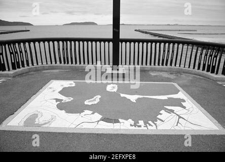 Une carte de la magnifique baie de Hakata à la plage de Meinohama, Fukuoka JP Banque D'Images