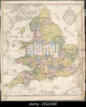 Carte ottomane de l'Angleterre. Banque D'Images