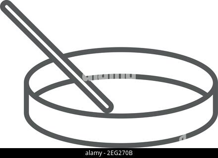 laboratoire de sciences médicales boîte de petri vecteur ligne d'illustration icône blanc arrière-plan Illustration de Vecteur