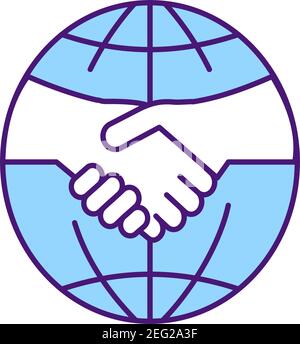 Icône de couleur RGB de contrat Illustration de Vecteur