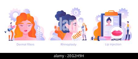 Trois femmes subissant des procédures cosmétiques Illustration de Vecteur
