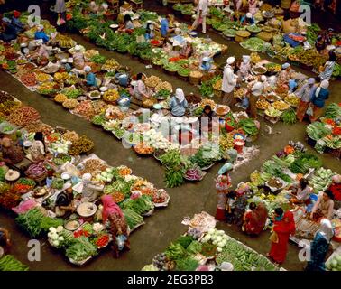 Asie, Malaisie, Kelantan, Kota Bharu, marché central, le marché des légumes Banque D'Images