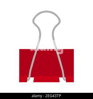 Reliure à pince à papier icône blanche isolée pour document de bureau. Panneau à pince en papier d'affaires à vecteur d'outil en métal. Classeur illustration de la reliure attache de papeterie e Illustration de Vecteur