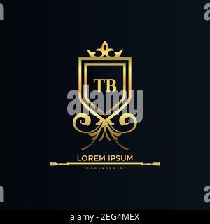 Lettre initiale TB avec gabarit Royal.élégant avec vecteur de logo de couronne, illustration vectorielle de logo de lettrage créatif Illustration de Vecteur