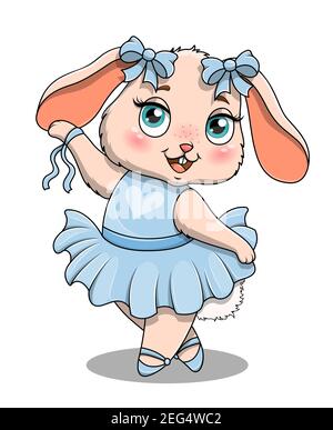 Adorable ballerine de lapin à motif vectoriel Illustration de Vecteur