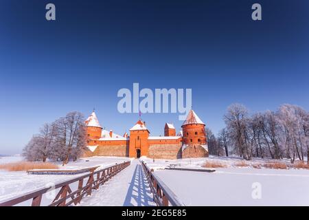 Trakai. Trakai est une ville historique et lake resort en Lituanie. Il se trouve à 28 km à l'ouest de Vilnius, la capitale de la Lituanie. Banque D'Images