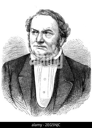 Georg Gottfried Gervinus, 20 mai 1805 - 18 mars 1871, historien allemand et politicien national-libéral / Georg Gottfried Gervinus, 20. Mai 1805 - 18. Maerz 1871, deutscher Historiker und nationalliberaler Politiker, Historisch, historique, numérique reproduction améliorée d'un original du 19ème siècle / digitale Reproduktion einer Originalvorlage aus dem 19. Jahrhundert, Banque D'Images