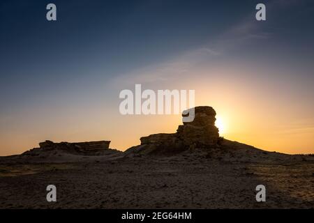 Vue sur le paysage du désert près d'Al Salar - région de l'est Arabie Saoudite Banque D'Images