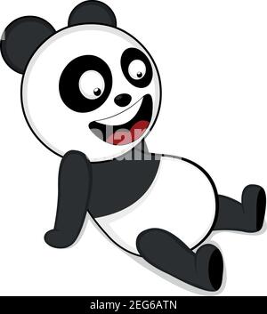 Illustration vectorielle d'un dessin animé d'un ours panda assis Illustration de Vecteur