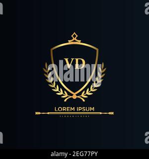 VD Letter initial avec Royal Template.élégant avec logo de couronne vecteur, lettrage créatif logo Vector Illustration Art. Illustration de Vecteur