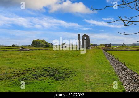 The Engine House à la mine Magpie, une mine de plomb désexploitée bien conservée, Sheldon, Derbyshire, Angleterre, Royaume-Uni Banque D'Images