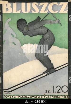 Okładka przedwojennego magynu dla kobiet Bluszcz 1933, lata 30te, couverture du magazine polonais d'avant-guerre pour femmes Bluszcz style art déco Banque D'Images