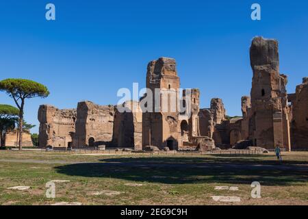 Thermes de Caracalla à Rome, Italie, ruines des anciens thermes publics romains, construits entre AD 212 à 216 sous la direction de Marcus Aurelius (empereur Caracalla Banque D'Images