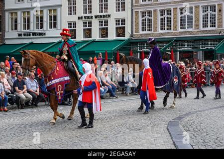 La procession annuelle du Saint-sang, Heilig Bloedprocessie, à Bruges, Belgique Banque D'Images