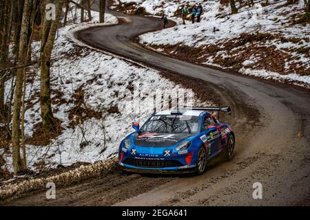 43 Emmanuel GUIGOU (FRA), Alexandre CORIA (FRA), ALPINE A110, RGT RGT cars, action pendant le Championnat du monde de rallye WRC 2021, Monte Carlo Rally du 20 au 24 janvier 2021 à Monaco - photo Grégory Lenormand / DPPI Banque D'Images