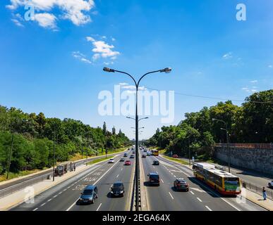 Varsovie juin 24 2019 Central look to higway dans la ville centre Banque D'Images