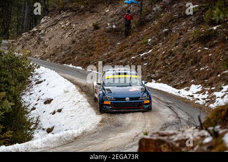 21 Nikolay GRYAZIN (RUS), Konstantin ALEXANDROV (RUS), RUS MOVISPORT WOLKSVAGEN Polo GTI, RC2 VAR2 , action pendant le Championnat du monde de voitures de rallye 2021 de la WRC, Monte Carlo rallye du 20 au 24 janvier 2021 à Monaco - photo Grégory Lenganmand / DPPI Banque D'Images