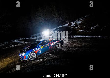 43 Emmanuel GUIGOU (FRA), Alexandre CORIA (FRA), ALPINE A110, RGT RGT cars, action pendant le Championnat du monde de rallye WRC 2021, Monte Carlo Rally du 20 au 24 janvier 2021 à Monaco - photo Bastien Roux / DPPI Banque D'Images