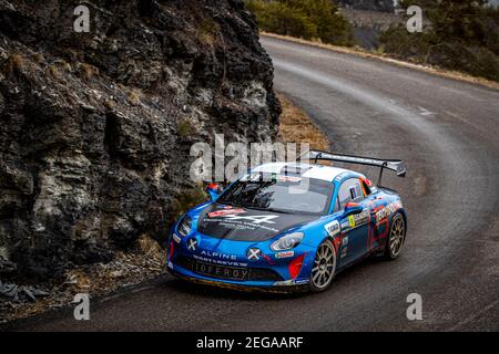 43 Emmanuel GUIGOU (FRA), Alexandre CORIA (FRA), ALPINE A110, RGT RGT cars, action pendant le Championnat du monde de rallye WRC 2021, Monte Carlo Rally du 20 au 24 janvier 2021 à Monaco - photo Grégory Lenormand / DPPI Banque D'Images