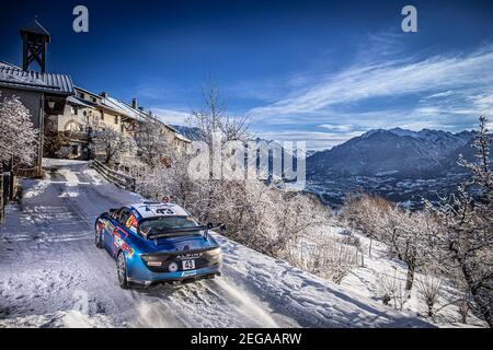 43 Emmanuel GUIGOU (FRA), Alexandre CORIA (FRA), ALPINE A110, RGT RGT cars, action pendant le Championnat du monde de rallye WRC 2021, Monte Carlo rallye du 20 au 24 janvier 2021 à Monaco - photo François Flamand / DPPI Banque D'Images