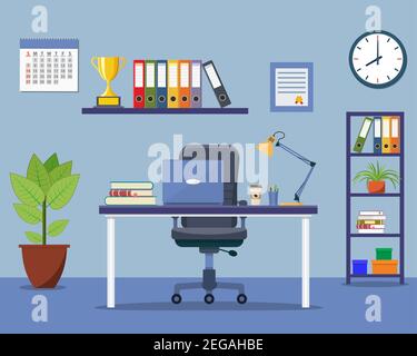 Concept d'intérieur de bureau. Illustration de Vecteur