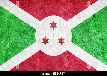 Burundi drapeau métallique, drapeau texturé, drapeau grunge Banque D'Images