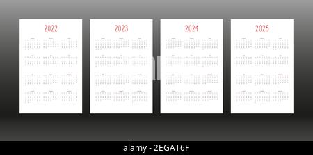 Calendrier élève 2023 Calendrier 2022 2023 2024 2025 Pour Carnet De Agenda Personnel, Style  Minimaliste Mignon. Calendrier Individuel Pour Carnets. La Semaine Commence  Le Image Vectorielle Stock - Alamy