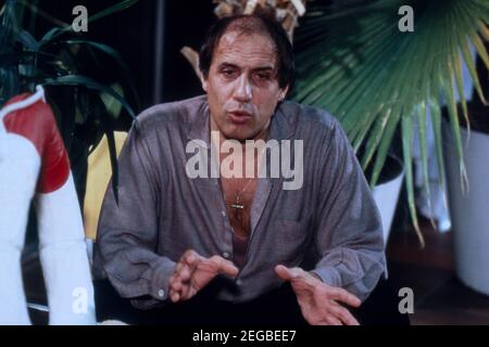 Adriano Celentano, italienischer Sänger und Sauspieler, 1990. Adriano Celentano, chanteur et acteur italien, 1990. Banque D'Images