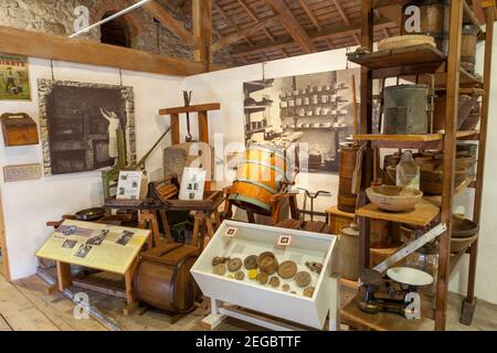 Vue sur l'une des galeries à l'intérieur du musée Dales Countryside à Hawes, dans le North Yorkshire Banque D'Images