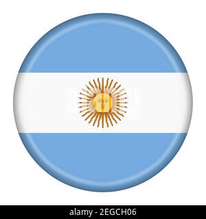 Illustration 3d avec bouton drapeau argentin avec masque Banque D'Images