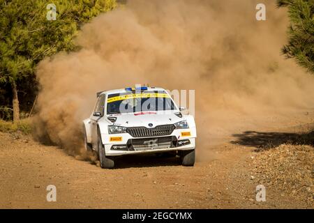 21 Pontus TIDEMAND (swe), Patrik BARTH (swe), TOKSPORT WRT, SKODA Fabia Evo, WRC 2, Action lors du Rallye 2020 de Turquie, 5ème tour du Championnat WRC 2020 de la FIA du 18 au 20 septembre 2020 à Marmaris, Mugla en Turquie - photo Gregory Lenormand / DPPI Banque D'Images