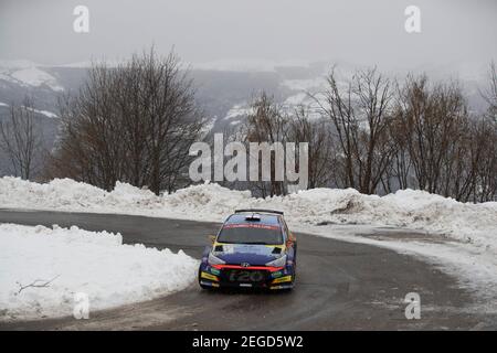 25 Jari HUTTUNEN (fin), Mikko LUKKA (fin), Hyundai i20 R5, Hyundai Motorsport N WRC 2, action pendant le Rallye ACI Monza 2020, 7e tour du Championnat FIA WRC 2020 du 3 au 8 décembre 2020 à Monza, Brianza en Italie - photo Grégory Lenmand / DPPI Banque D'Images