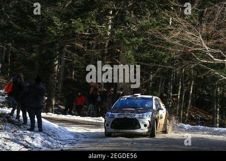 58 Lemaire Martin, Barboni Philippe, Citroën DS3 R3T, action lors du Championnat du monde de voitures de rallye 2020 de la WRC, rallye Monte Carlo du 22 au 26 janvier 2020 à Monaco - photo Jean-Marie Farina / DPPI Banque D'Images