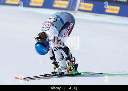 Olympia delle Tofane, Cortina (BL), Italie, 18 février 2021, Petra Vlhova (SVK) a terminé la course en 12e position lors des Championnats du monde DE SKI alpin 2021 FIS - Giant Slalom - femmes, course de ski alpin - photo Francesco Scaccianoce / LM crédit: LiveMedia/Alay Live News Banque D'Images