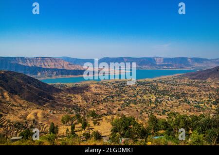 Diverses vues sur les ghats de l'ouest de Mahabaleshwar Banque D'Images