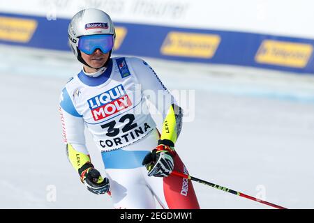 Cortina (BL, Italie. 18 février 2021. Cortina (BL), Italie, Olympia delle Tofane, 18 février 2021, Corinne Suter (SUI) a terminé la course en 18e position lors des Championnats du monde DE SKI alpin 2021 FIS - Giant Slalom - femmes - course de ski alpin crédit: Francesco Scaccianoce/LPS/ZUMA Wire/Alay Live News Banque D'Images