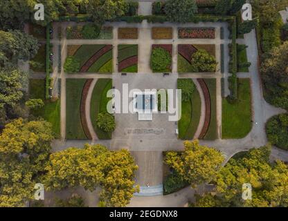 Wroclaw septembre 20 2019 drone aérienne vue de dessus vers le bas Place colorée dans South Park Banque D'Images