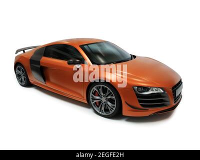 Voiture sportive de luxe rapide rouge et orange - photo Banque D'Images