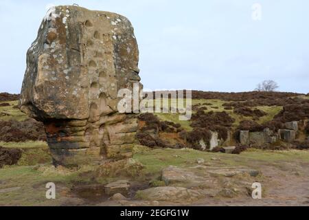 Cork Stone sur Stanton Moor dans le Derbyshire Banque D'Images