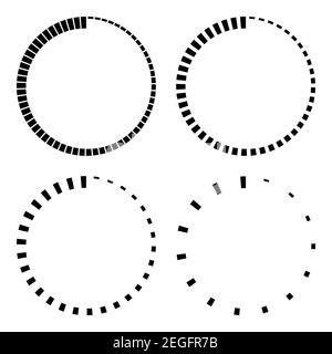 Placez des bandes autour du compte à rebours du logo du cercle, de l'icône circulaire vectorielle avec des bandes autour du périmètre, de l'indicateur de temps Illustration de Vecteur