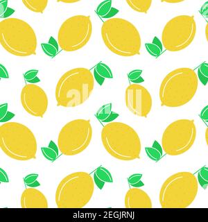 Fond transparent avec citrons. Vecteur. Motif avec des agrumes et des feuilles jaune vif. Fond de fruit pour la conception. Illustration de Vecteur