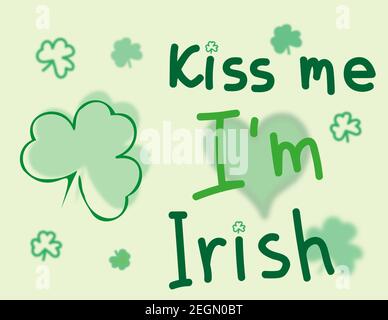 Kiss Me im Irish. Fête de la Saint Patrick, illustration vectorielle Illustration de Vecteur